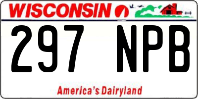 WI license plate 297NPB