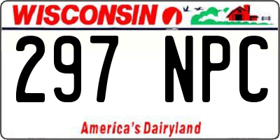 WI license plate 297NPC