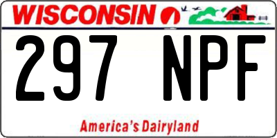 WI license plate 297NPF