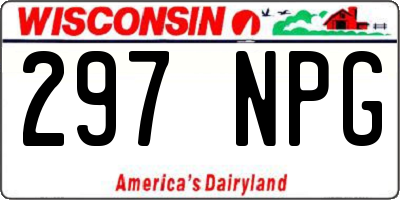 WI license plate 297NPG