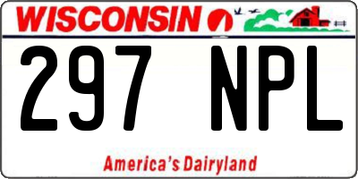 WI license plate 297NPL
