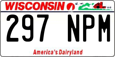 WI license plate 297NPM