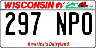 WI license plate 297NPO