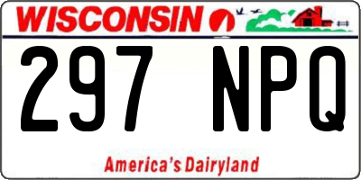 WI license plate 297NPQ