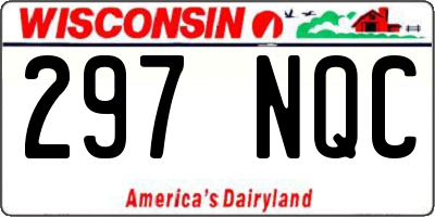 WI license plate 297NQC
