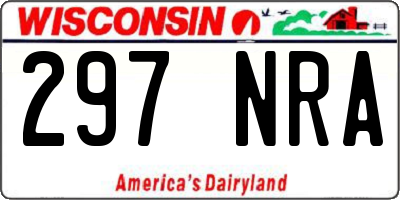 WI license plate 297NRA