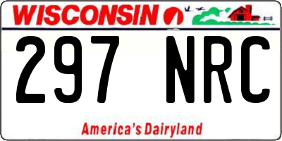WI license plate 297NRC
