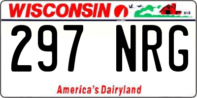 WI license plate 297NRG