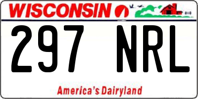 WI license plate 297NRL