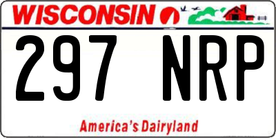 WI license plate 297NRP