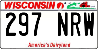WI license plate 297NRW