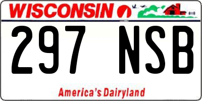 WI license plate 297NSB