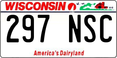 WI license plate 297NSC
