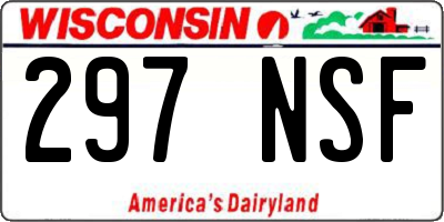 WI license plate 297NSF
