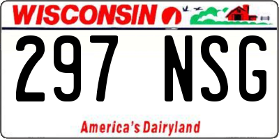 WI license plate 297NSG