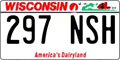 WI license plate 297NSH