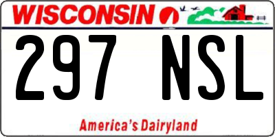 WI license plate 297NSL