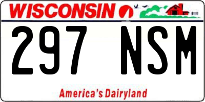 WI license plate 297NSM