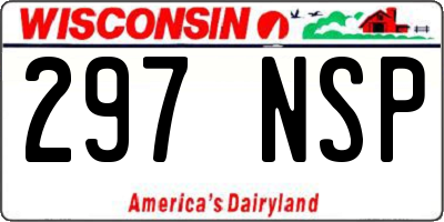 WI license plate 297NSP