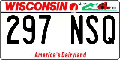 WI license plate 297NSQ