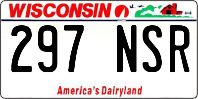 WI license plate 297NSR