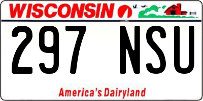 WI license plate 297NSU