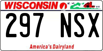 WI license plate 297NSX