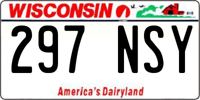 WI license plate 297NSY