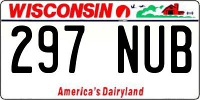 WI license plate 297NUB