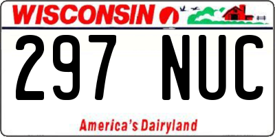 WI license plate 297NUC