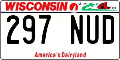 WI license plate 297NUD