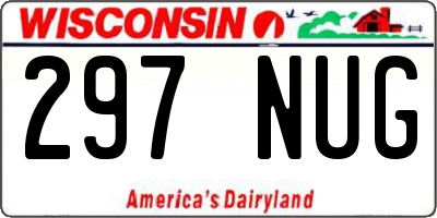 WI license plate 297NUG