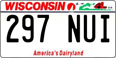 WI license plate 297NUI