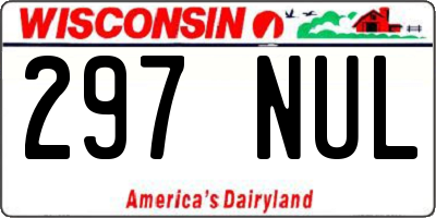 WI license plate 297NUL