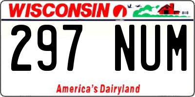 WI license plate 297NUM