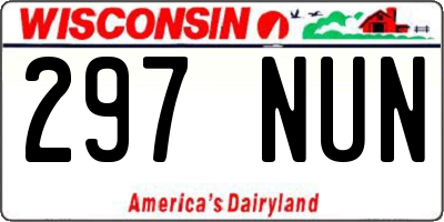 WI license plate 297NUN