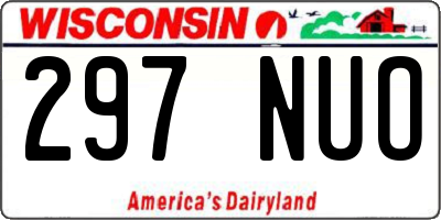 WI license plate 297NUO