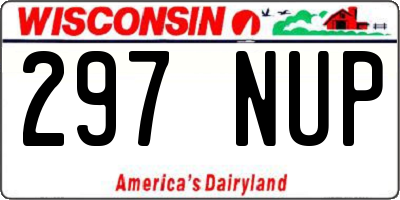 WI license plate 297NUP