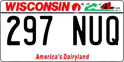 WI license plate 297NUQ