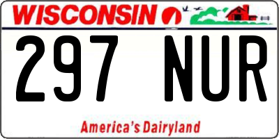 WI license plate 297NUR