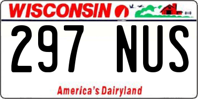 WI license plate 297NUS