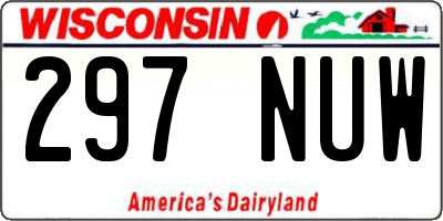 WI license plate 297NUW