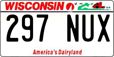 WI license plate 297NUX