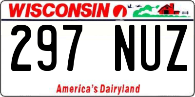 WI license plate 297NUZ