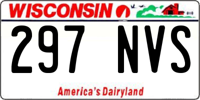 WI license plate 297NVS