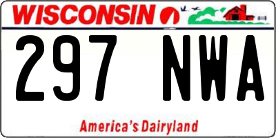 WI license plate 297NWA