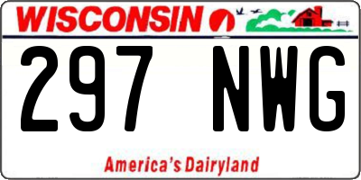 WI license plate 297NWG