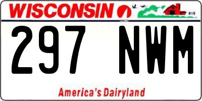 WI license plate 297NWM