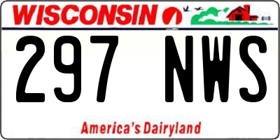WI license plate 297NWS