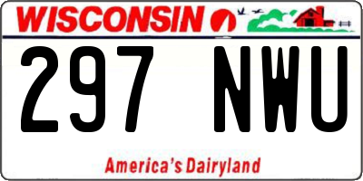 WI license plate 297NWU
